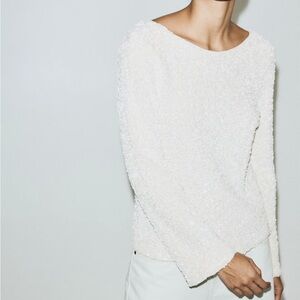 H&M Cream Women's Crew Neck Sweater